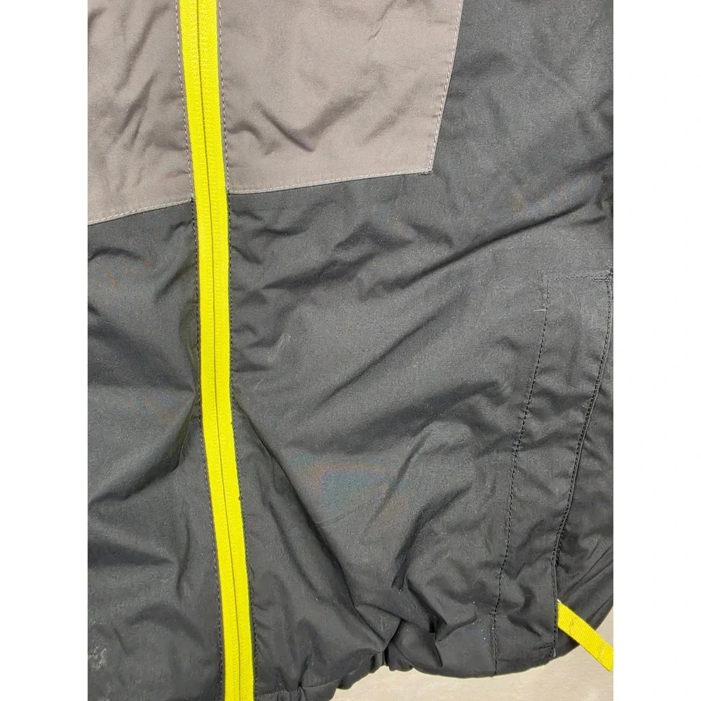 The North Face Puffer Jacket Boys L 14/16 Black Grey Hooded Insulated CN09